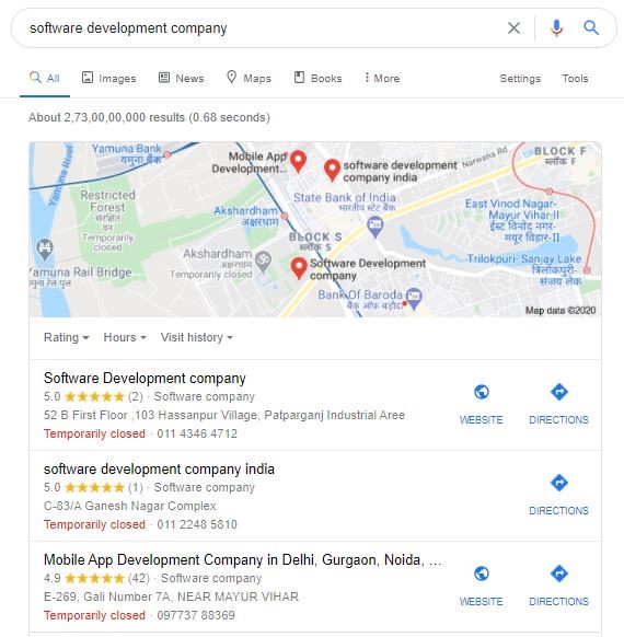 Google My Business Listing Examples