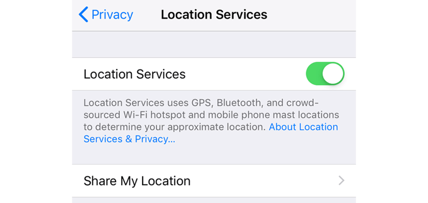 Disable location services on the iPhone